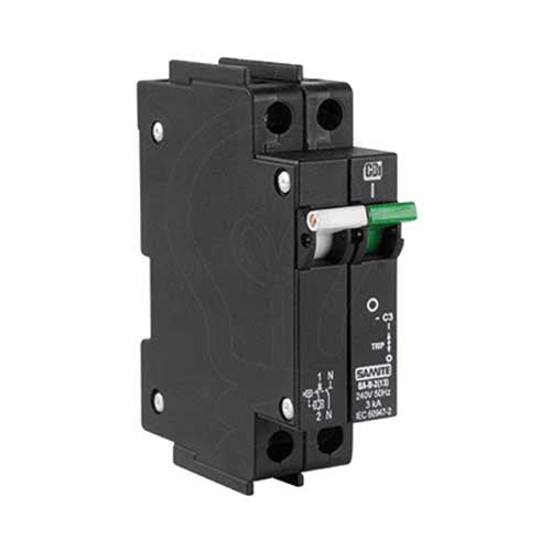 CBi Mini Rail Circuit Breaker 1 Pole + N 3kA - QA-N-2(13) – CBI Online