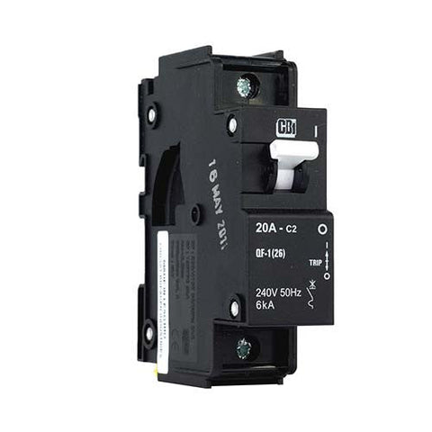 CBi QF-1(26) Dual Mount Low Rating Circuit Breaker C2 1P 6kA