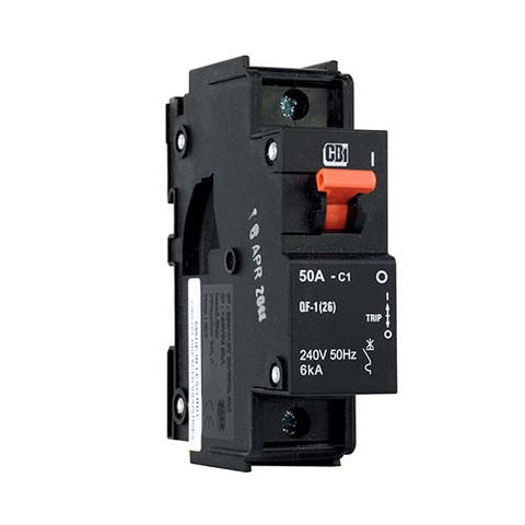 CBi QF-1(26) Dual Mount Low Rating Circuit Breaker C1 1P 6kA