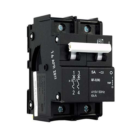 CBi QF-2(26) Dual Mount Low Rating Circuit Breaker C2 2P 6kA