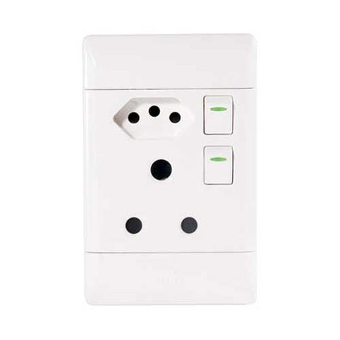 CBi PVC Double Switched Combo Socket 4 x 2