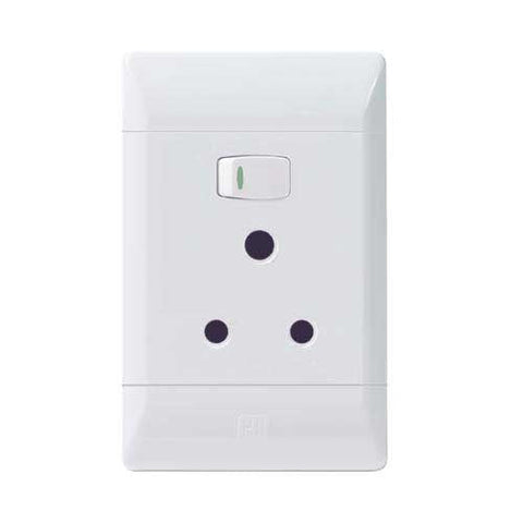 CBi PVC Single Switched Vertical Socket 4 x 2