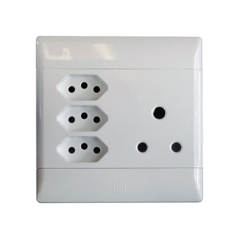 CBi PVC RSA & 3 Slimline Socket 4 x 4 - White