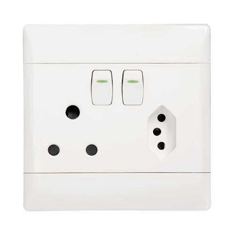 CBi PVC Double Switched Combo Socket 4 x 4